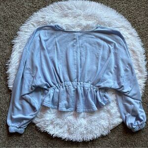 Free People Movement Good to Go Sweatshirt Crop Long‎ Sleeve Blue Womens Size XS